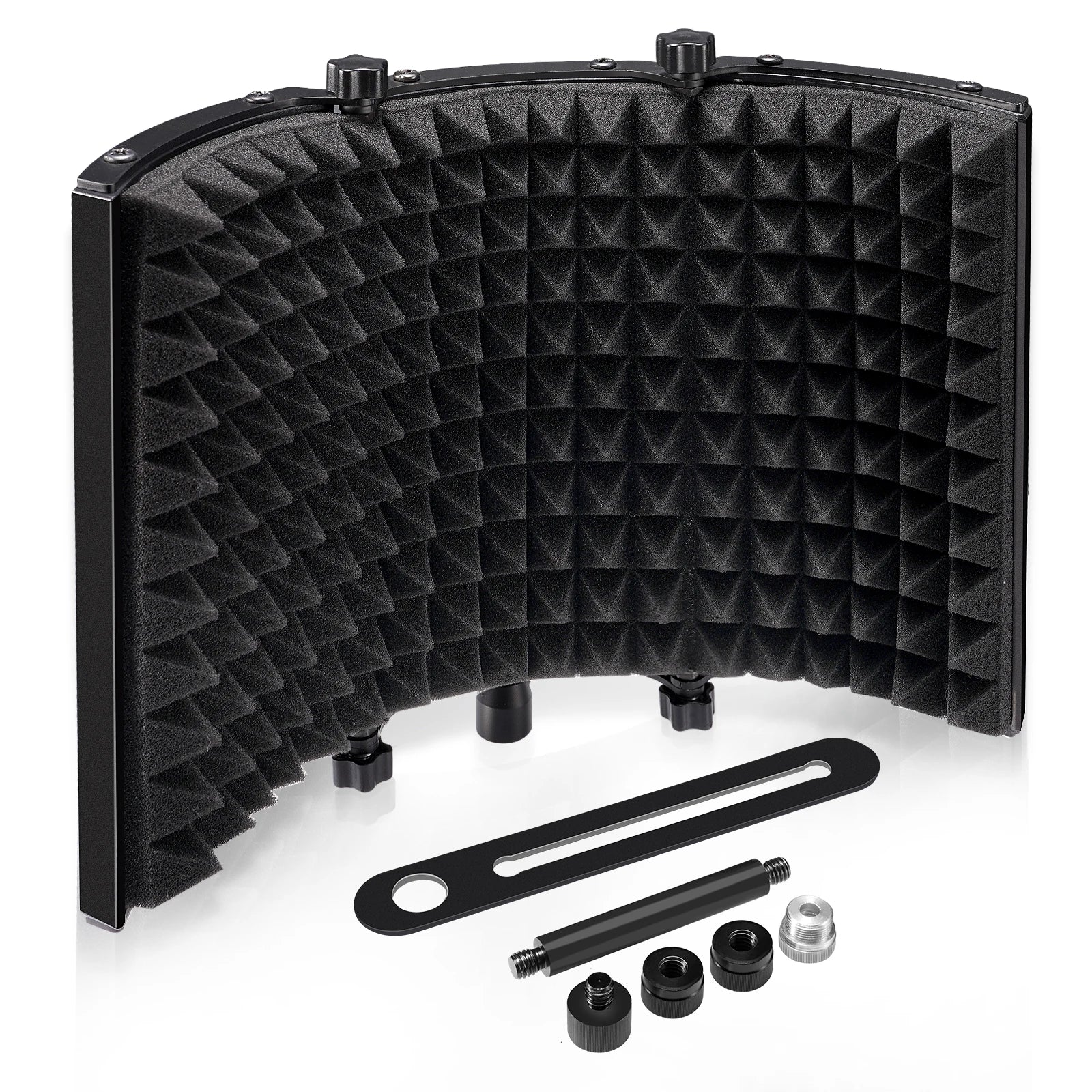 Foldable Microphone Isolation Shield – Studio Sound Absorbing Foam Reflector, Adjustable Vocal Soundproof Panel - ZAMAR AUDIO SOLUTIONS