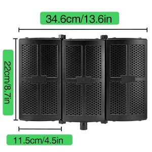 Foldable Microphone Isolation Shield – Studio Sound Absorbing Foam Reflector, Adjustable Vocal Soundproof Panel - ZAMAR AUDIO SOLUTIONS