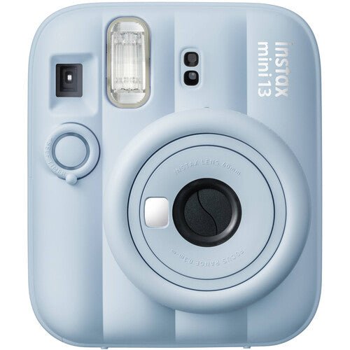 Instax Mini 13 Kenya Lagoon Green variant close-up showing front panel and controls