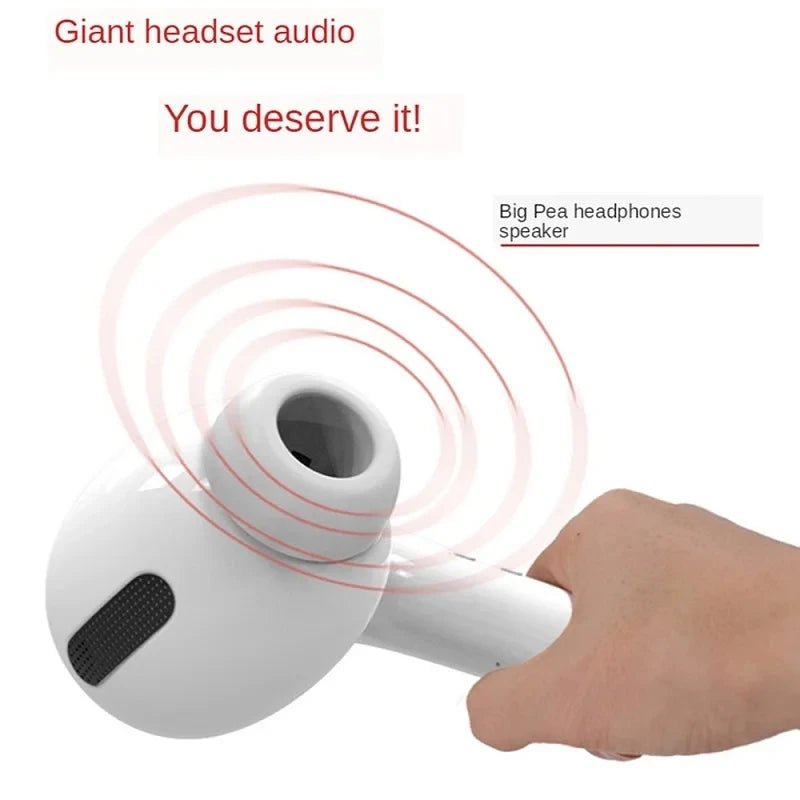 Giant earphone Bluetooth speaker Kenya held in hand with sound wave graphic showing wireless audio projection