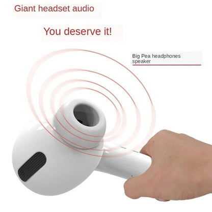 Giant earphone Bluetooth speaker Kenya held in hand with sound wave graphic showing wireless audio projection