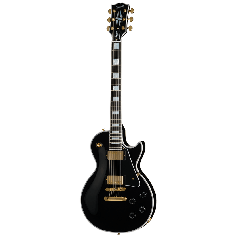 Gibson Les Paul Custom Kenya Black Beauty electric guitar full front view with ebony fingerboard