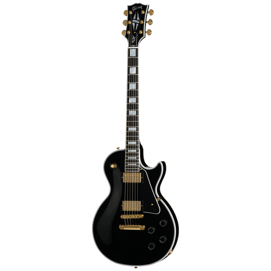 Gibson Les Paul Custom Kenya Black Beauty electric guitar full front view with ebony fingerboard