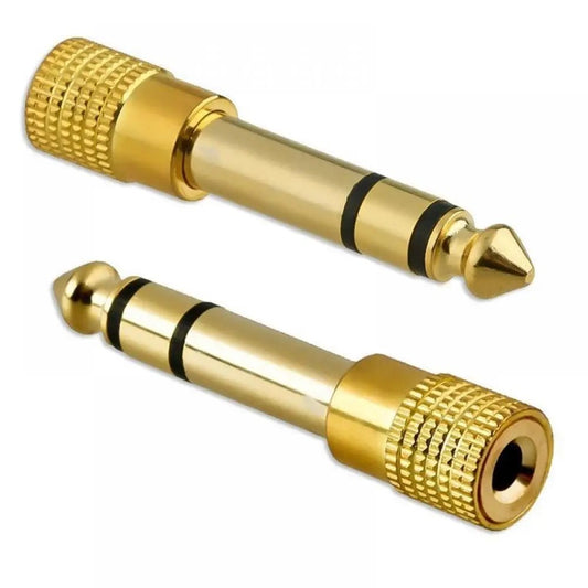 Gold 6.3mm 1/4" Male Plug to 3.5mm 1/8" Female Jack Stereo Headphone Audio Adapter – Home Connectors Adapter Microphone - ZAMAR AUDIO SOLUTIONS