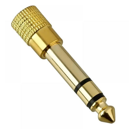 Gold 6.3mm 1/4" Male Plug to 3.5mm 1/8" Female Jack Stereo Headphone Audio Adapter – Home Connectors Adapter Microphone - ZAMAR AUDIO SOLUTIONS