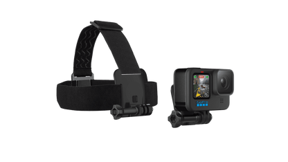 GoPro head strap mount with QuickClip for hands-free POV recording