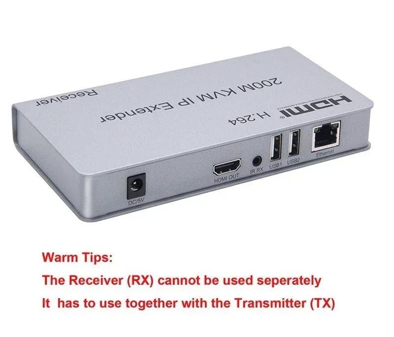 H.264 200m HDMI KVM IP Extender Over RJ45 Ethernet – Video Converter Transmitter and Receiver with USB Keyboard/Mouse Support - ZAMAR AUDIO SOLUTIONS