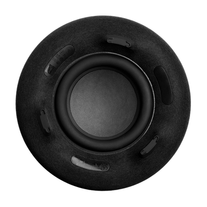 Harman Kardon Aura Studio 4 Kenya bottom view showing 5.2-inch down-firing subwoofer driver