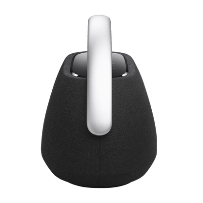 Harman Kardon Go Play 3 Kenya black speaker left side view showing curved body and silver handle