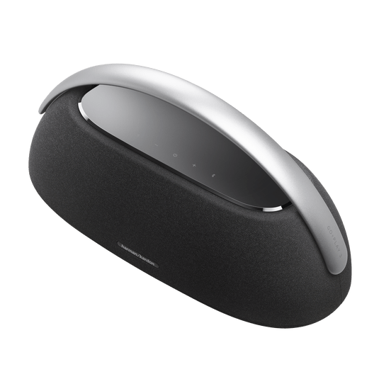 Harman Kardon Go Play 3 Kenya angled top-down 3/4 view showing full speaker profile and handle