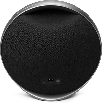 Harman Kardon Onyx Studio 9 Kenya — rear view showing AUX, power button and USB-C charge-out port