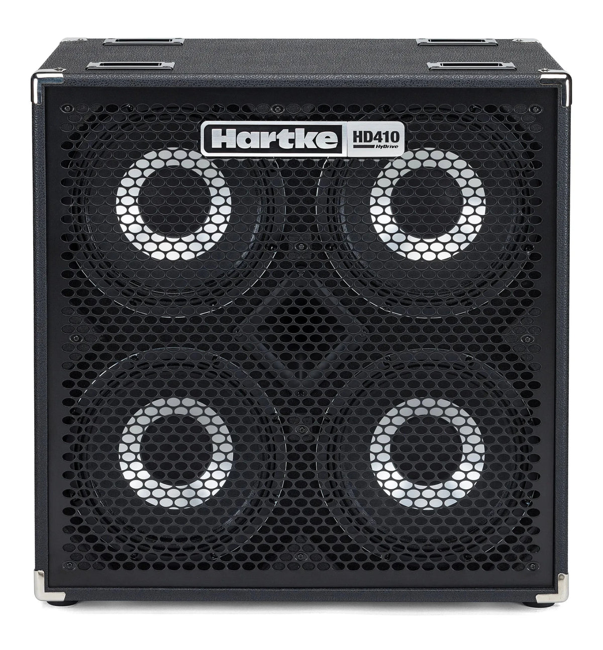 Hartke HD410 bass cabinet Kenya — straight-on front view with steel grille and HyDrive badge