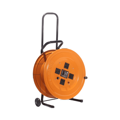 Heavy-duty 100m extension cord reel Kenya with 2.5mm copper cable on steel frame