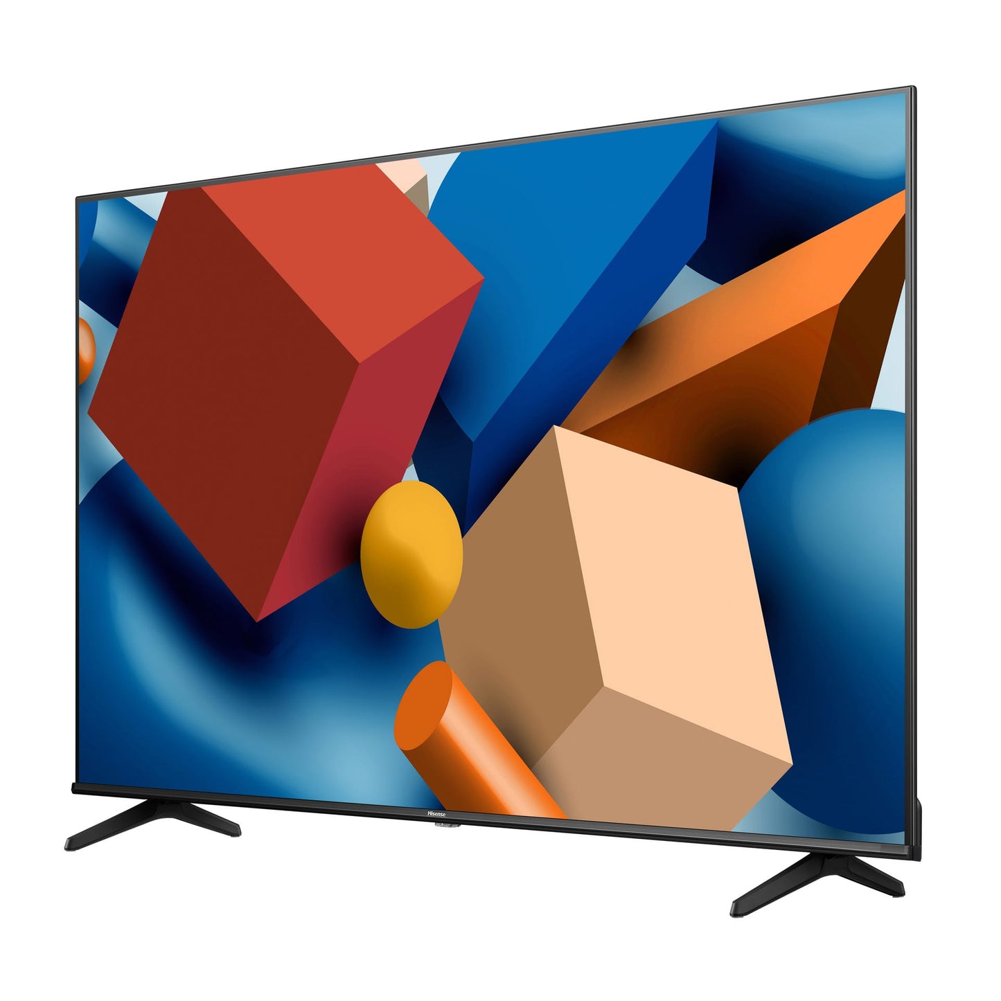 Hisense 50A6KEN Kenya 50-inch 4K UHD Smart Frameless TV, 3/4 front-left angle, vivid 4K display on white background