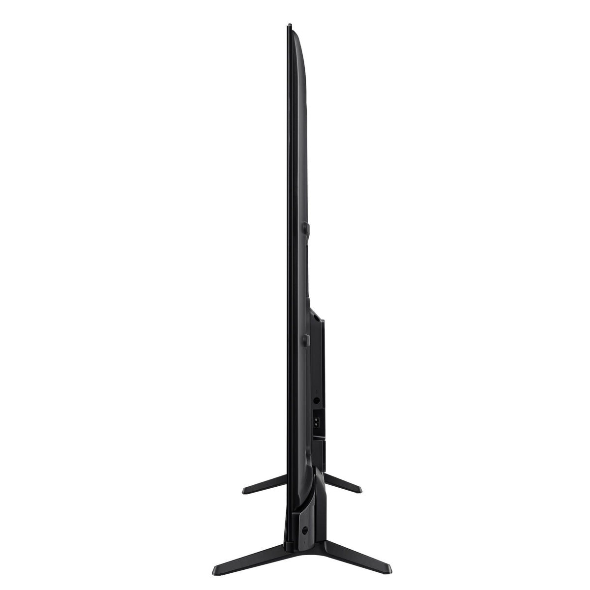 Hisense 75A6NKEN Kenya left side profile showing ultra-slim panel depth and stand leg detail