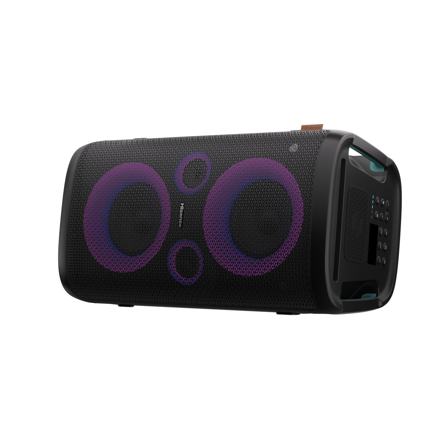 Hisense Party Rocker HP100 portable speaker side angle with LED display Kenya