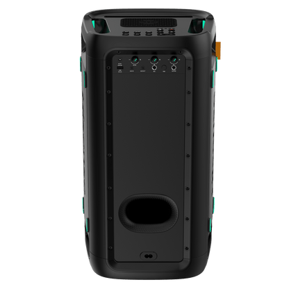 Hisense Party Rocker HP100 rear view showing wireless charging and controls