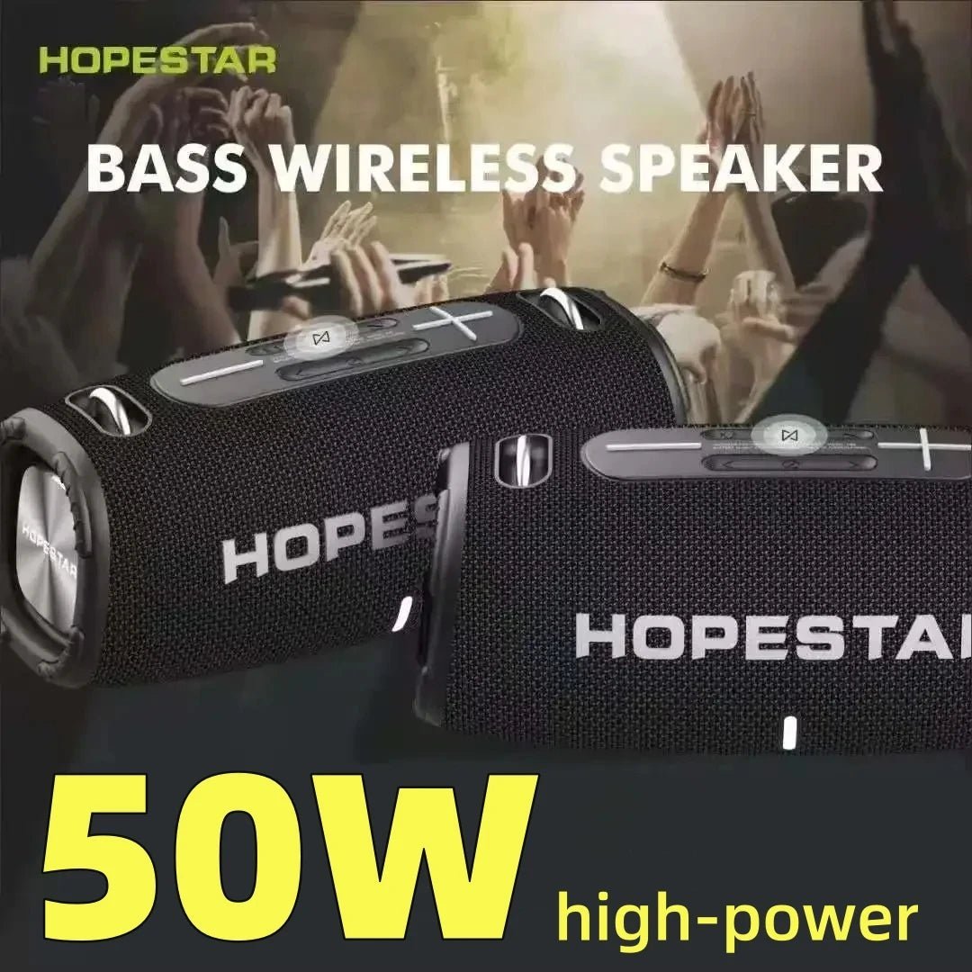 HOPESTAR H50 50W Bluetooth Speaker Kenya 50W high-power label with shoulder strap carry lifestyle shot