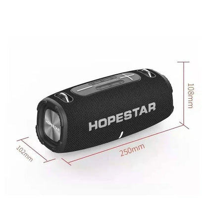 HOPESTAR H50 50W Bluetooth Speaker Kenya black unit with dimension diagram showing 250mm x 102mm x 108mm measurements
