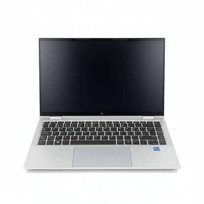HP EliteBook 1030 G8 Kenya front view open showing full keyboard and Intel Evo badge on silver chassis