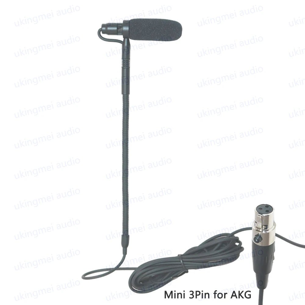 HTDZ TA3 Gooseneck Microphone – Condenser Mic for Violin, Viola, and Fiddle with AKG Bodypack Transmitter Compatibility - ZAMAR AUDIO SOLUTIONS