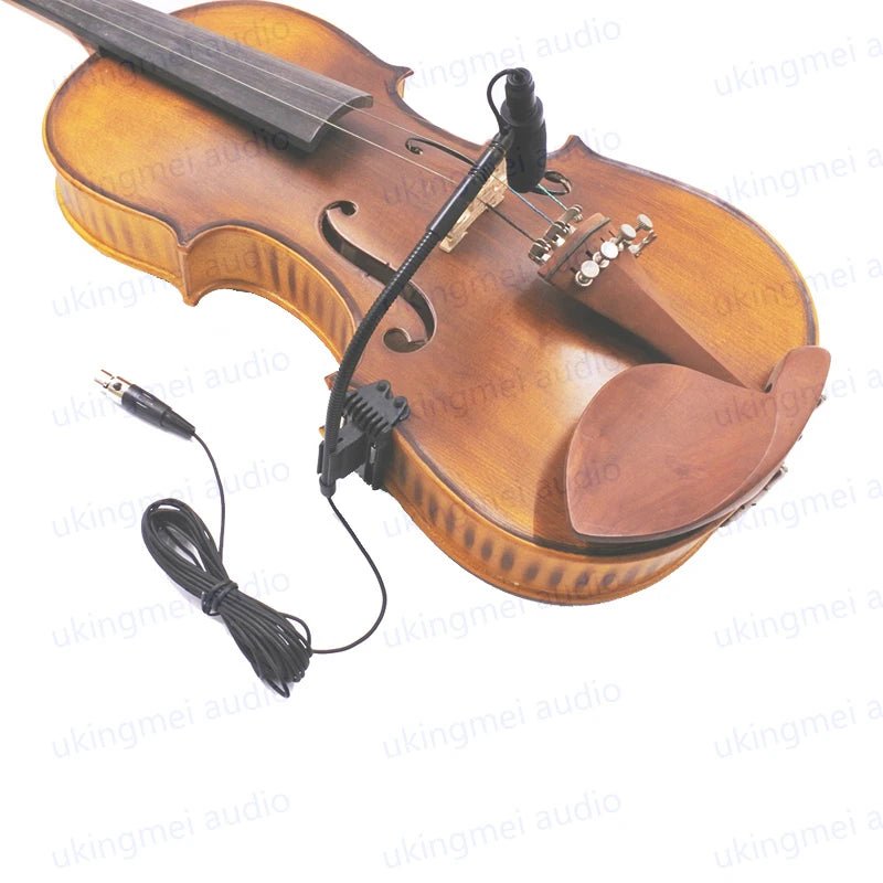 HTDZ TA3 Gooseneck Microphone – Condenser Mic for Violin, Viola, and Fiddle with AKG Bodypack Transmitter Compatibility - ZAMAR AUDIO SOLUTIONS