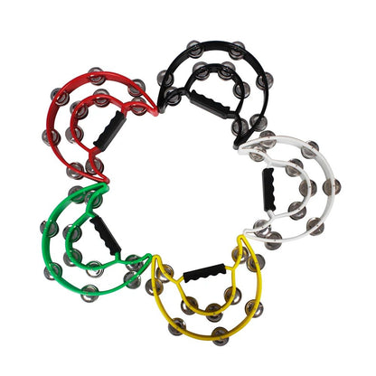 IRIN J30 Double Row Cymbals Tambourine – Multicolor Percussion Instrument for KTV Party, Hand Jingle Bell Rattle, Educational Toys Gifts - ZAMAR AUDIO SOLUTIONS