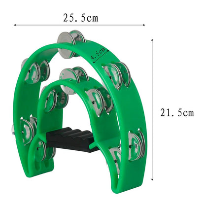 IRIN J30 Double Row Cymbals Tambourine – Multicolor Percussion Instrument for KTV Party, Hand Jingle Bell Rattle, Educational Toys Gifts - ZAMAR AUDIO SOLUTIONS
