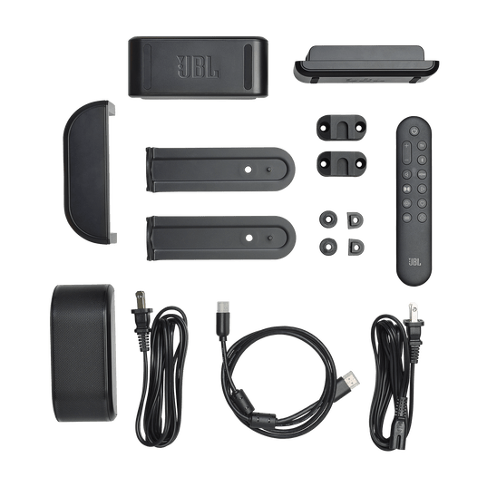 JBL Bar 1300 MK2 Kenya package contents with remote, cables, surround speakers and subwoofer