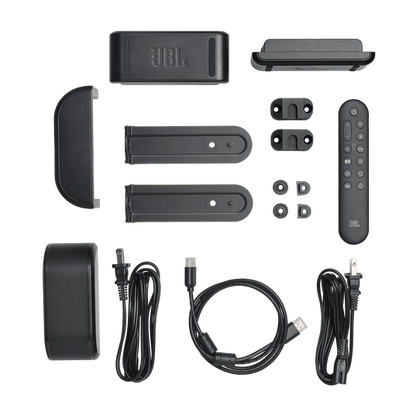JBL Bar 1300 MK2 Kenya package contents with remote, cables, surround speakers and subwoofer