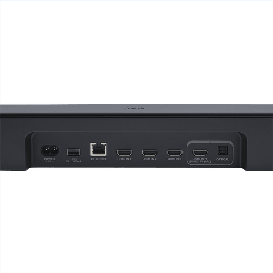 JBL Bar 1300 MK2 Kenya soundbar rear panel showing HDMI, optical and power connections