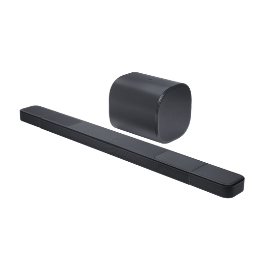 JBL Bar 1300 MK2 Kenya soundbar with subwoofer, close three-quarter view