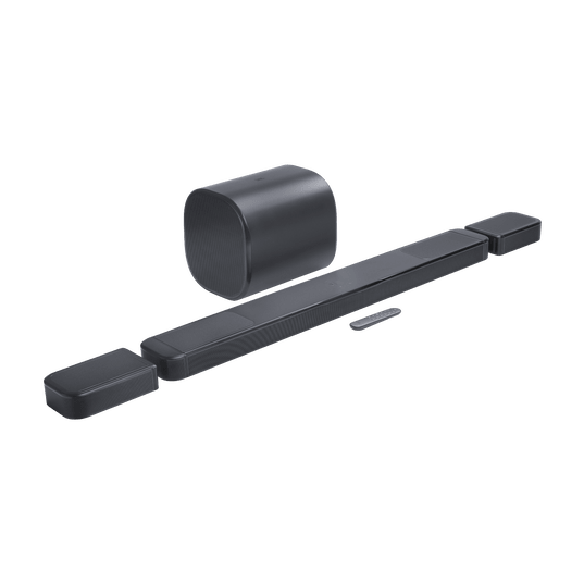 JBL Bar 1300 MK2 Kenya soundbar and subwoofer, angled side product view
