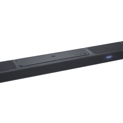 JBL Bar 1300 soundbar Kenya top panel close-up with JBL logo, touch controls, and illuminated HDMI input indicator