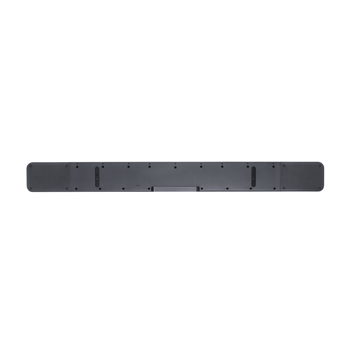 JBL Bar 1300 soundbar Kenya rear panel showing wall-mount bracket slots and mounting screw points