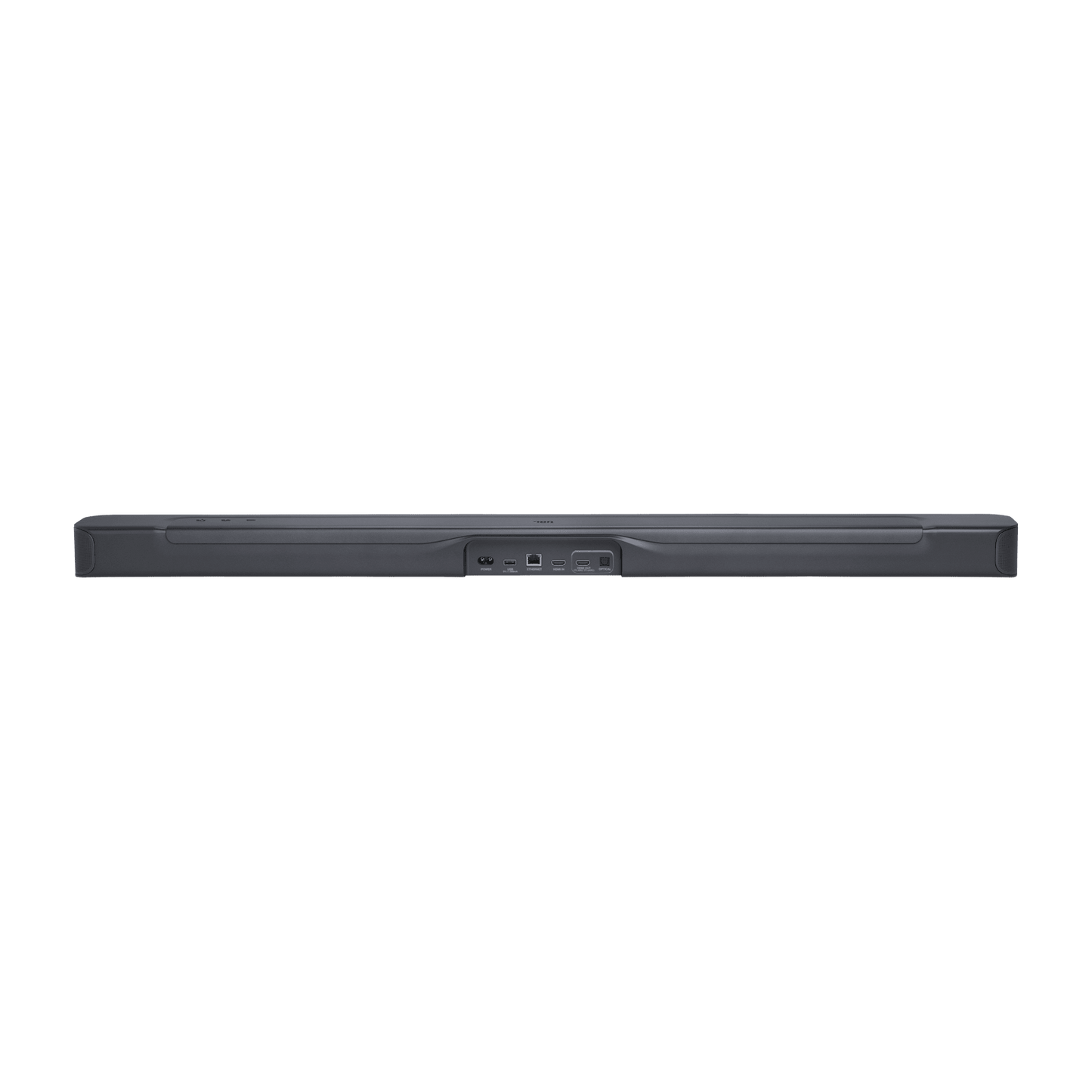 JBL Bar 500 soundbar Kenya rear profile showing connectivity ports and slim cabinet depth on white background