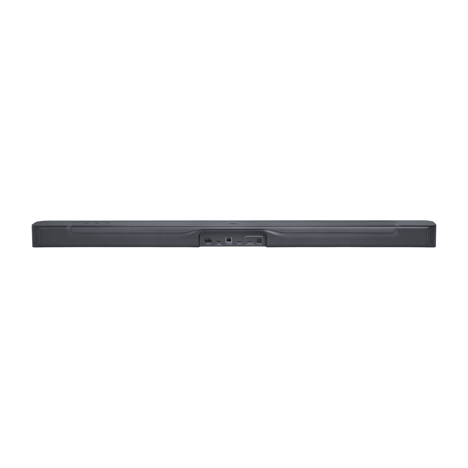 JBL Bar 500 soundbar Kenya rear profile showing connectivity ports and slim cabinet depth on white background
