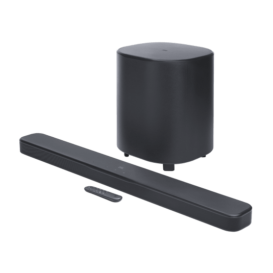 JBL Bar 500MK2 Dolby Atmos soundbar front view with wireless subwoofer, Kenya