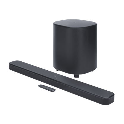 JBL Bar 500MK2 Dolby Atmos soundbar front view with wireless subwoofer, Kenya