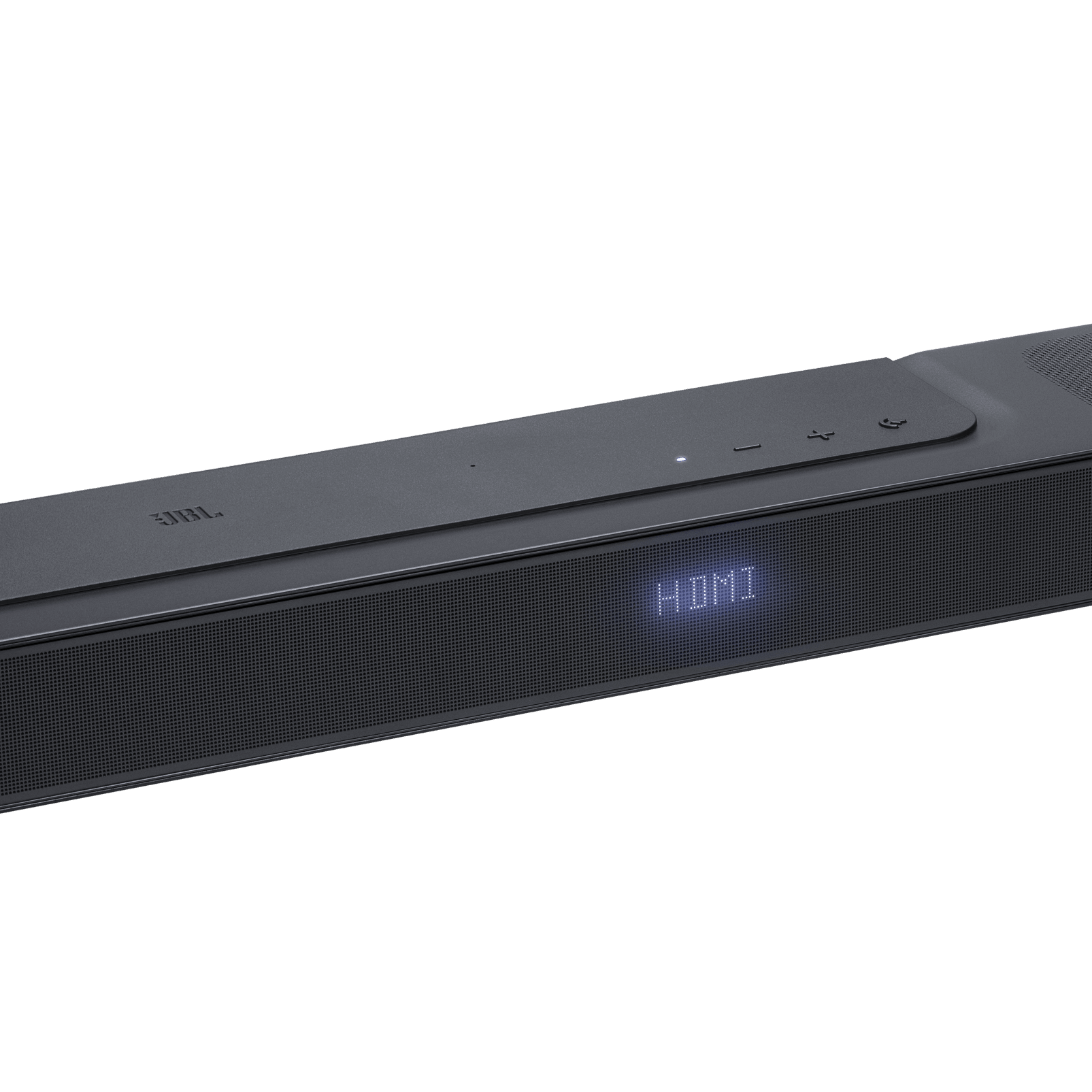 JBL Bar 1000 soundbar Kenya top panel close-up showing JBL logo touch controls and HDMI input display