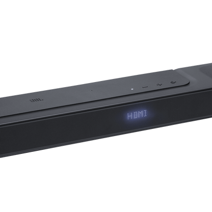 JBL Bar 1000 soundbar Kenya top panel close-up showing JBL logo touch controls and HDMI input display
