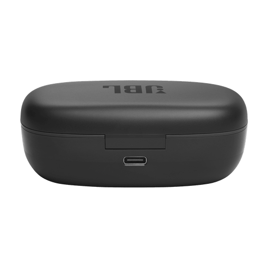 JBL Endurance Peak 3 true wireless sport earbuds with charging case on white background