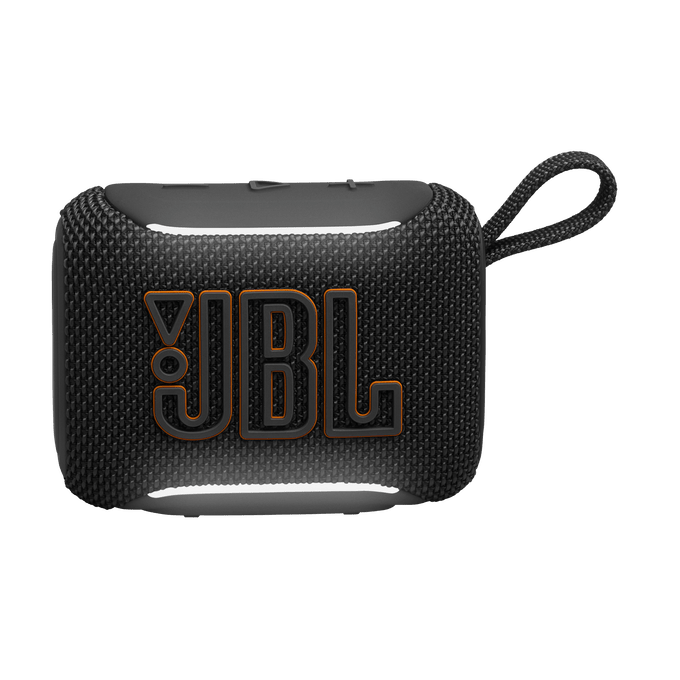 JBL Go 5 Bluetooth Speaker with edge lighting in black