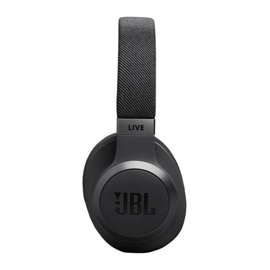 JBL Live 770NC Kenya left side profile showing JBL logo and LIVE text on matte black earcup