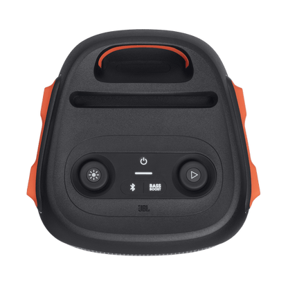 JBL PartyBox 110 Kenya — top-down view showing control panel with power, Bass Boost, Bluetooth and light buttons