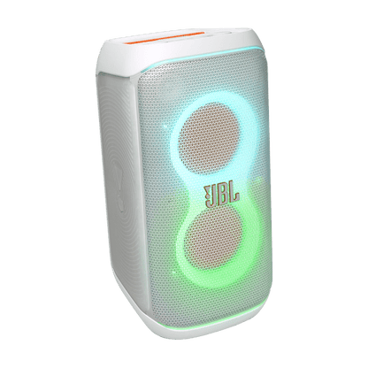 JBL PartyBox Club 120 Kenya white Sensation edition front view with active lightshow display