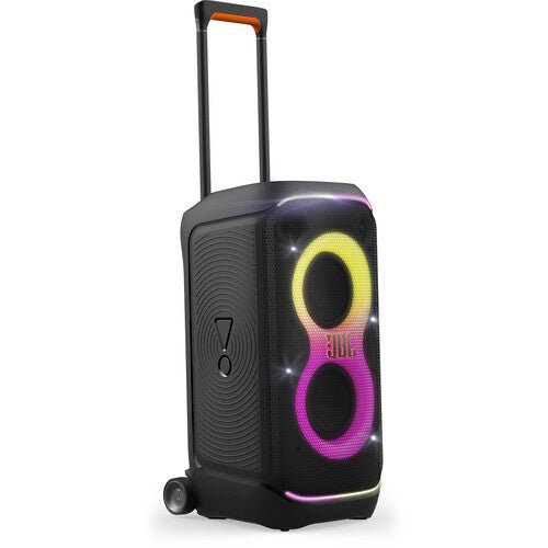 JBL PartyBox Stage 320 Kenya speaker in use at an indoor event with lightshow active