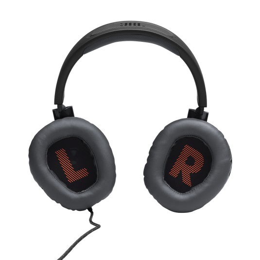 JBL Quantum 100 wired gaming headset detachable boom microphone close-up view