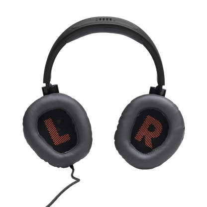 JBL Quantum 100 wired gaming headset detachable boom microphone close-up view