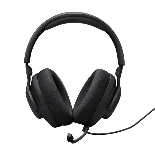 JBL Quantum 100M2 gaming headset side profile with detachable boom microphone attached